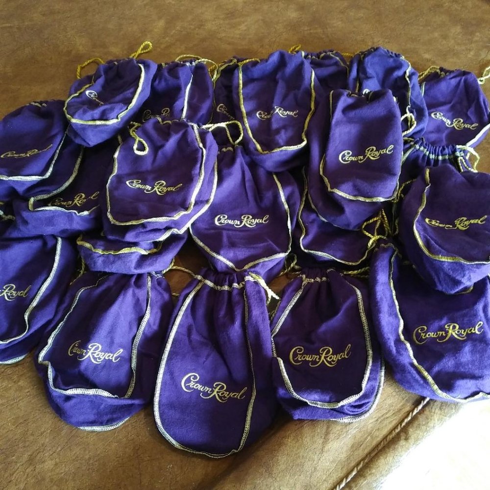 20 piece Crown Royal Bag Gold Drawstrings NEW Bulk